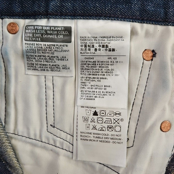 Levi's Jeans Men's W38 L32 501 Dark Wash 8% Metallic Thread PC9-00501-2749 - Picture 6 of 16